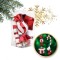 Set 4 globuri de Craciun, bomboane si cadouri ornamentale rosii pentru brad, JollyMag, BSN51, 15x7,5 cm