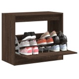 Pantofar vidaXL Stejar Maro 80x42x69cm Lemn Compozit. Dulap Hol Depozitare Pantofi cu Sertar Rabatabil si Blat