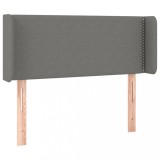 Cumpara ieftin Tablie de pat cu aripioare gri inchis 103x16x78/88 cm textil