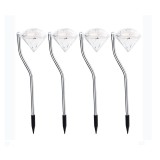 Lumină solară LED decorativă model Diamant pentru grădină eMazing, 30 cm, 2V, ABS, 600mAh, culori variate, Set 4 buc
