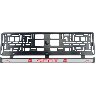 Set 2 bucati, suport numar inmatriculare Seat Red foto
