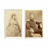 Părinții regelui Ferdinand I, Principele Leopold de Hohenzollern-Sigmaringen și Principesa Ant&oacute;nia, două fotografii format carte-de-visite