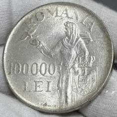 moneda argint 100000 lei 1946 Mihai I - Pacea