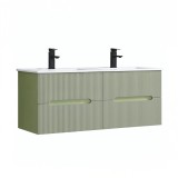 Leziter Trent 120 dulap de baie inferior cu chiuveta ceramica (4 sertare) verde fistic - verde oliv Mobalis Homvera