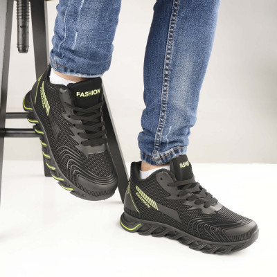 Pantofi Sport De Barbati 2359 Negru Cu Verde foto