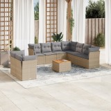 Gossi set canapele de gradina cu perne, 10 piese, bej, poliratan