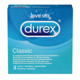 Prezervative DUREX Classic 3 Buc, Prezervative din Latex, Prezervative Fara Aroma, Prezervative Transparente, Prezervative Lubrifiate, Prezervative DU