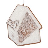 Cumpara ieftin Set 2 ornamente brad Casuta Turta Dulce alba maro 9x1x10 cm