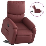 Cumpara ieftin Fotoliu rabatabil electric cu ridicare, rosu vin