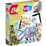 Set 6 Carioci de suflat Blopens Magic, 6 sabloane, Multicolor