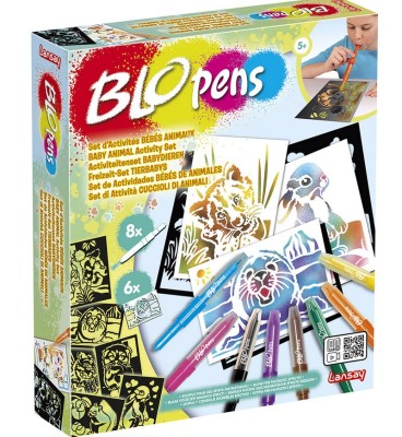 Set 6 Carioci de suflat Blopens Magic, 6 sabloane, Multicolor foto