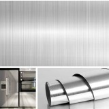 Set 2x Folie autocolanta tip inox, argintie, rezistenta la apa, usor de curatat, 60x300 cm, BZRSH