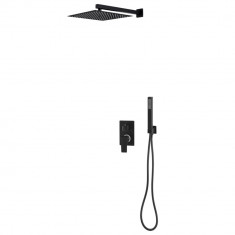 vidaXL Sistem de duș, negru, oțel inoxidabil 201