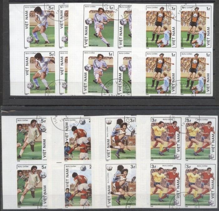 Vietnam 1986 Sport, Soccer, Football, 4 imperf. set in block, used T.384