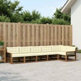 vidaXL Set de canapele de exterior cu pernă 6 pcs Natural și Crem 3381454
