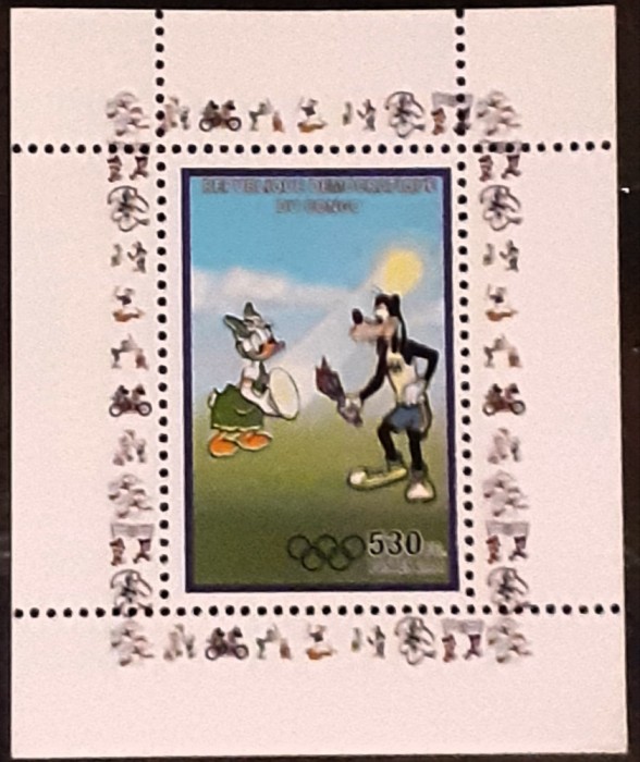 Congo 2008 sport J.O. Beijing desene animate colita mnh