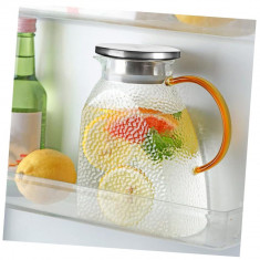 Carafa din sticla borosilicata cu capac din Inox, SQUARE, 1400 ml, 9x13x20 cm foto