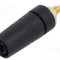 Conector banană 4mm soclu 24A 1kV negru aurit Hirschmann T&amp;M