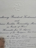 Invitatie oficiala de la Ferdinand Marcos - presedintele Rep. Filipine