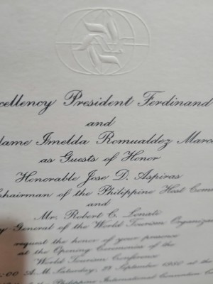 Invitatie oficiala de la Ferdinand Marcos - presedintele Rep. Filipine foto