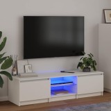 vidaXL Comodă TV cu lumini LED, alb, 140x40x36 cm 804292
