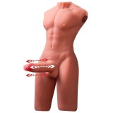 Masturbator Jason Ass&amp;Dildo, 7 Moduri Impingere si Vibratii, SuperSkin, USB, Natural, 8 kg