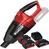 Einhell TE-VC 18 Li PXC + Starter Kit + Twinpack - Aspirator 42 mbar + Set 1 acumulator si incarcator Li-Ion 18 V 2.5 Ah + Set 2 acumulatori Li-Ion 18
