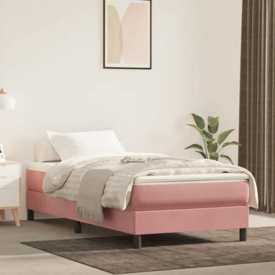 vidaXL Cadru de pat, roz, 90x190 cm, catifea foto