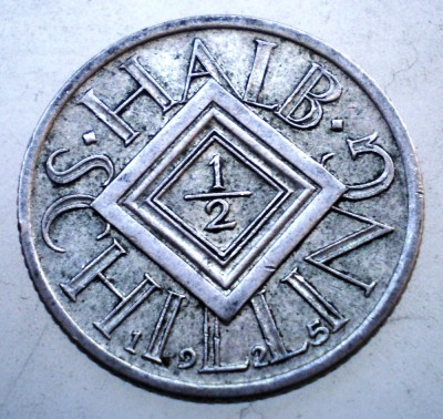 F.058 AUSTRIA 1/2 SCHILLING 1925 ARGINT foto