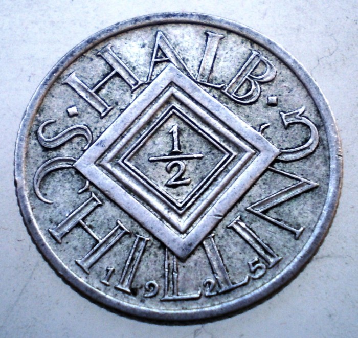 F.058 AUSTRIA 1/2 SCHILLING 1925 ARGINT