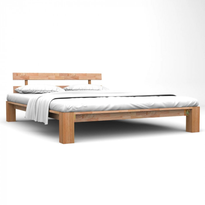 Cadru de pat, 160 x 200 cm, lemn masiv de stejar GartenMobel Dekor