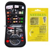 Kit profesional cusut 70 piese + set ace 24 buc, trusa reparatii textile cu husa transport, accesorii croitorie complete 12.5x12x3.5 cm
