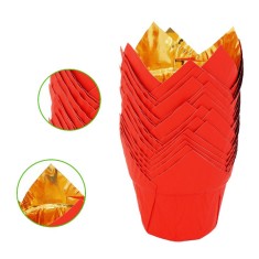 Forma pentru Cupcakes, 50 cavitati, Rosu, 8 cm, 546COF