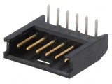 Soclu cablu-placă aurit 6 pini 2,54mm THT