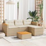 Gossi set canapele de gradina, 3 piese, cu perne, bej, poliratan