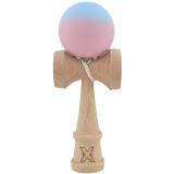 Kendama X Originala, Profesionala, Cyrax, din Lemn, Rubber Grip, 18 cm, Albastru/Lila
