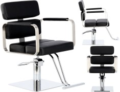 Scaun de coafat Finn hidraulic rotativ pentru salonul de coafură Suport cromat scaun de coafor