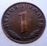2.583 GERMANIA WWII 1 REICHSPFENNIG 1939 D, Europa, Bronz