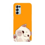 Husa compatibila cu Oppo A74 5G model Kawaii frown cat, Silicon, TPU, Viceversa, Transparent, Carcasa