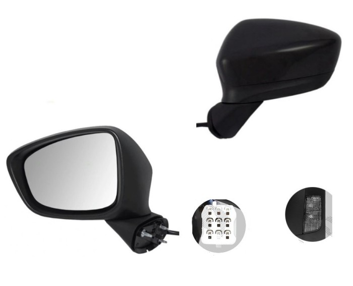 Oglinda exterioara Mazda Cx-5 (Ke), 03.2012-2014, partea Stanga, culoare sticla crom, sticla asferica, cu carcasa grunduita, cu incalzire , ajustare