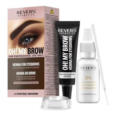Vopsea de sprancene Henna Oh! My Brows, Revers, Maro Inchis, 3.0, 30ml foto