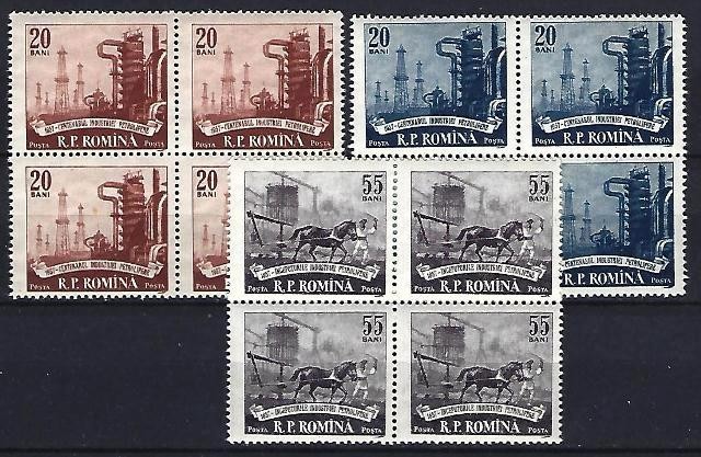 Romania 1957 -Lp 442 -...industriei petroliere romane - bloc de 4 - MNH