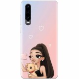 Husa silicon pentru Huawei P30, Selfie With Sweet Dog