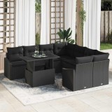 Cumpara ieftin Set de canapele pentru gradina 9 buc. Negru poliratan