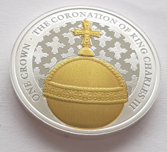 134. Moneda Insula Ascension 1 crown 2023 (The Coronation King Charles III) foto