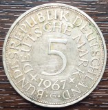 (A315) MONEDA DIN ARGINT GERMANIA - 5 MARK 1967, LIT G, 11,2 GRAME. PURITATE 625, Europa