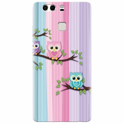 Husa silicon pentru Huawei P9, Cute Owl foto