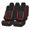 Set huse scaun auto ieftine, Universale 9 piese, model RED LINE &ndash; ROSU