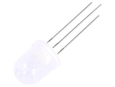 LED 10mm rosu-verde 50grd alb difuz cc foto