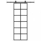 vidaXL Ușă glisantă cu set feronerie, 76x205 cm, sticlă ESG/aluminiu